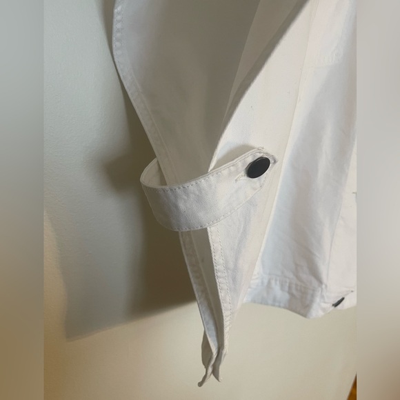 Oversized White Denim Button-Up Cape Jacket/Vest - Picture 5 of 10